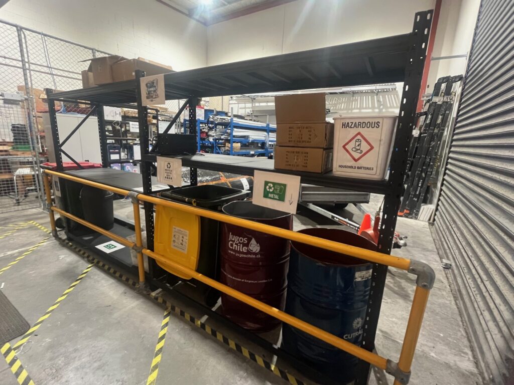 Waste Management Shelves in the Auckland Warehouse